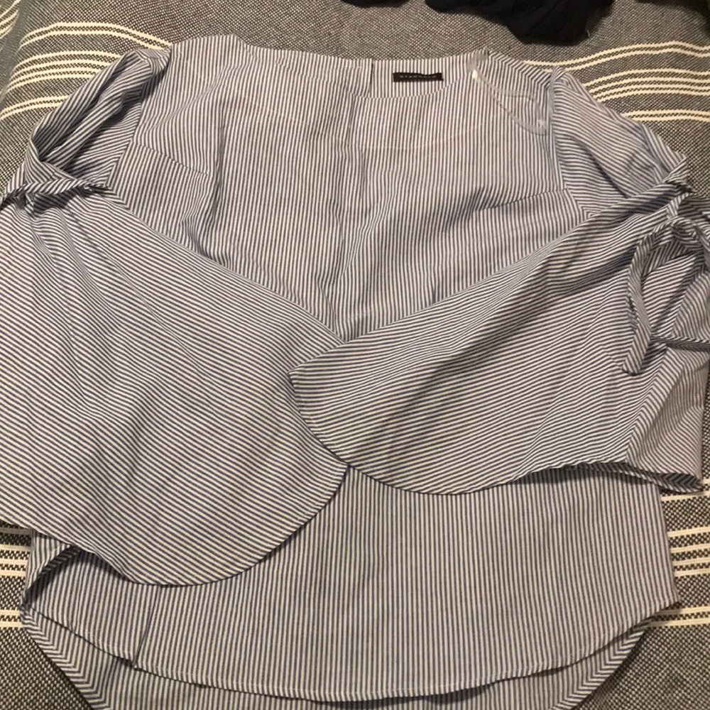 Striped top with bell sleeves